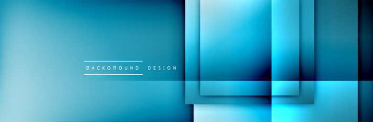 Square shapes composition geometric abstract background. 3D shadow effects and fluid gradients. Modern overlapping forms