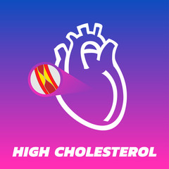 High Cholesterol vector icon logo