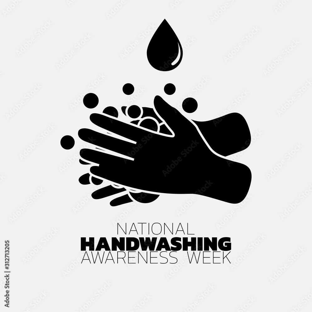 Wall mural National Handwashing Awareness Week icon logo vector