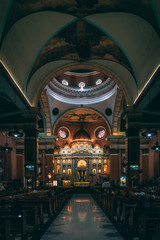 The interior of Minor Basilica of St. Lorenzo Ruiz, in Binondo, Manila, The Philippines