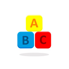 ABC icon on a rectangular box arranged in vector