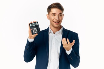 business man with calculator