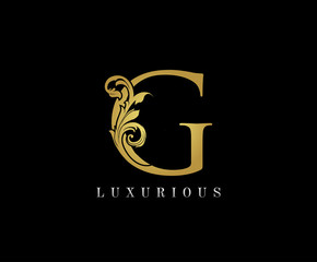 Gold G Luxury Logo Icon, Classy G Letter Logo Design.