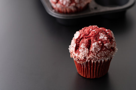 Red Velvet Muffin Cupcake Black Theme