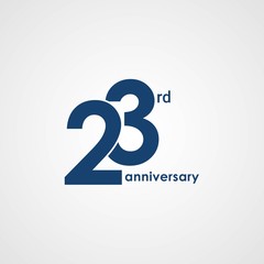 23 Years Anniversary emblem template design with dark blue number style - obrazy, fototapety, plakaty