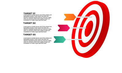 infographic target with 3 step element. Business concept with three options and number, steps or processes. data visualization. Vector illustration.