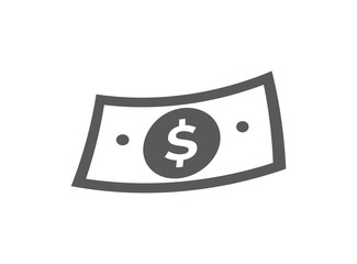 Dollar money icon. Vector illustration. on white background