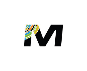Creative Digital M Letter Logo, Creative M Data Icon.