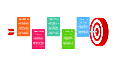 infographic target with 5 step element. Business concept with five options and number, steps or processes. data visualization. Vector illustration.
