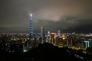 The night view of Taipei 101