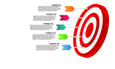 infographic target with 5 step element. Business concept with five options and number, steps or processes. data visualization. Vector illustration.