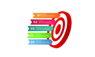 infographic target with 5 step element. Business concept with five options and number, steps or processes. data visualization. Vector illustration.