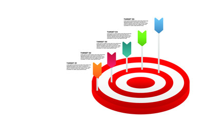 infographic target with 5 step element. Business concept with five options and number, steps or processes. data visualization. Vector illustration.