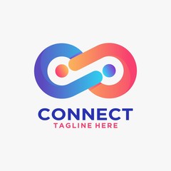 Connect logo design with infinity inspiration