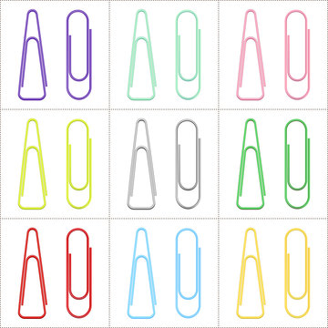 Stationary colorful paper clips background