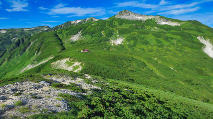 北アルプス　裏銀座　山並　眺望