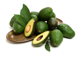 Avocado on a  white background