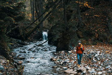 hiking in the forest