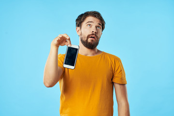 portrait of young man with glass of water