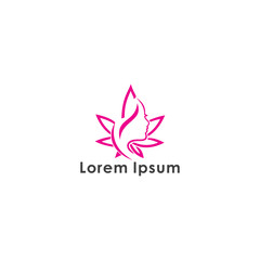 Woman's face or body in flower leaves,Logo Concept for Beauty Salons and Spa.