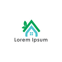 green house logo with drop water and leaf