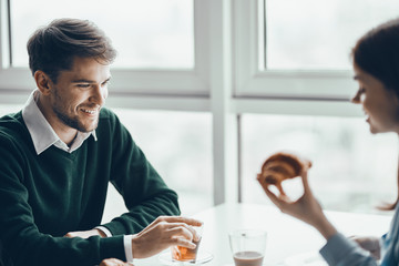 businessman talking on phone in office