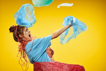 woman with cleaning