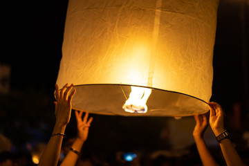 Lantern festival in the dark