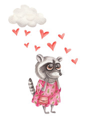 The raccoon in love