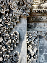 Close up the Balinese Wall Ornament Textures