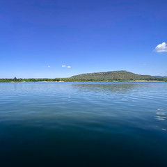 Landscape of Kong River at border between Thailand and Lao in the afternoon