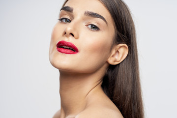 Fototapeta premium beautiful woman bare shoulders clean skin