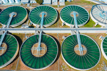 Drinking Water Treatment aerial top view. Microbiology of drinking water production and distribution