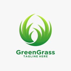 Green grass logo design