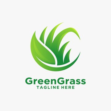 Green grass logo design
