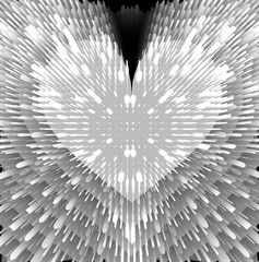 3d illustration of white hearts 