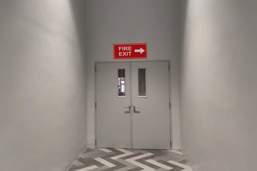 Fire exit door in the city building