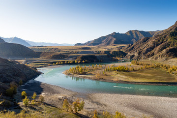 Beautiful place merging the rivers Chui and Katuni Republic altai.