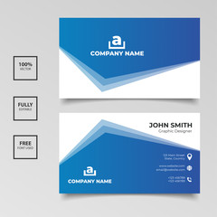 Elegance blue gradient business card template design