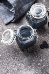 Black activated charcoal detox yogurt