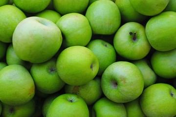 Green apples at the market