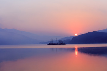 Beautiful sunset and clouds on the sea