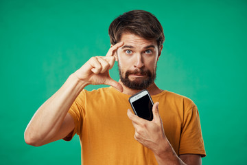 young man with mobile phone