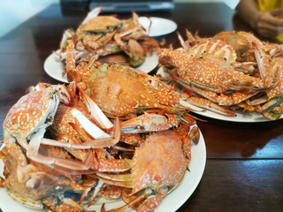 Steamed blue crab