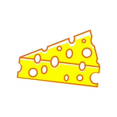 Cheese icon vector in simple design