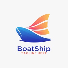 Abstract sailboat logo design