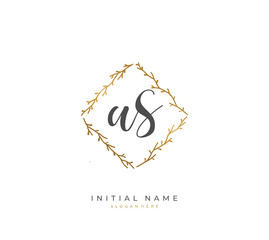 Handwritten letter A S AS for identity and logo. Vector logo template with handwriting and signature style.