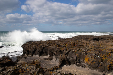 rocks in the sea and wave 