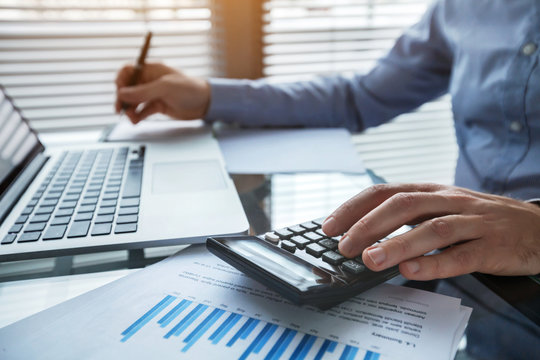 finance and investment, accounting, calculating taxes, corporate financial report of company
