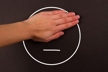 Hand shut eyes